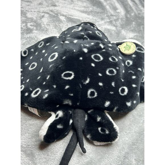 Wild Republic Black White STINGRAY FISH 12" Plush Stuffed Animal 2009 Ocean - Picture 6 of 7